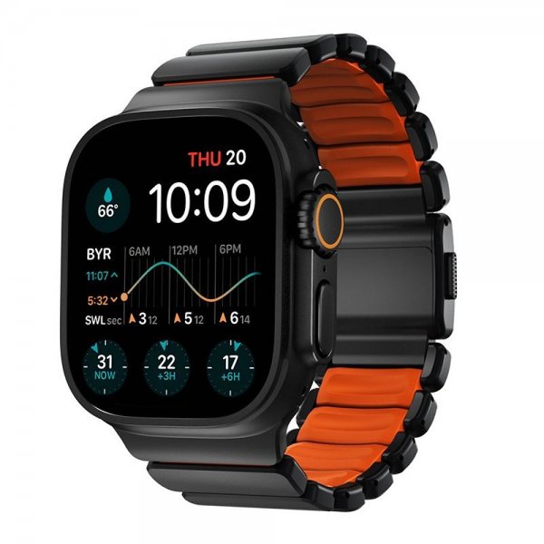 Nomad Apple Watch 44/45/46mm/Ultra 49mm ranneke Stratos Band, musta