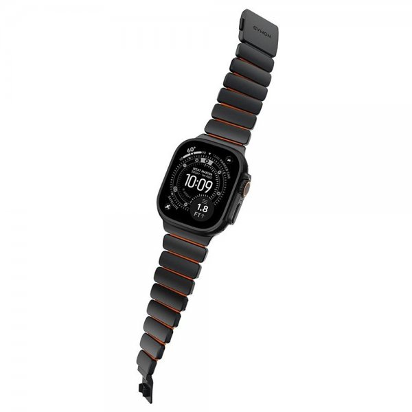 Nomad Apple Watch 44/45/46mm/Ultra 49mm ranneke Stratos Band, musta