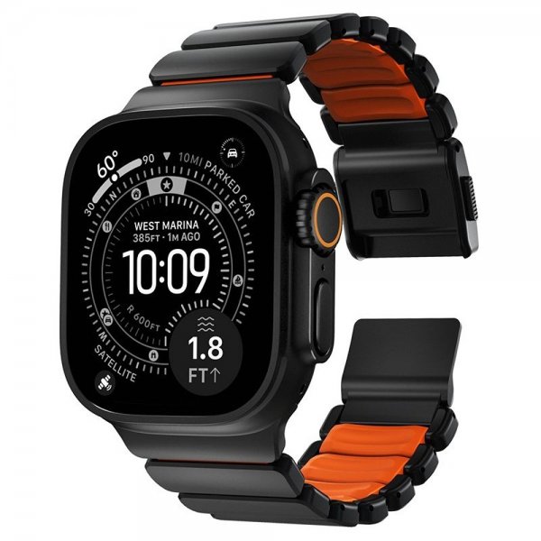 Nomad Apple Watch 44/45/46mm/Ultra 49mm ranneke Stratos Band, musta