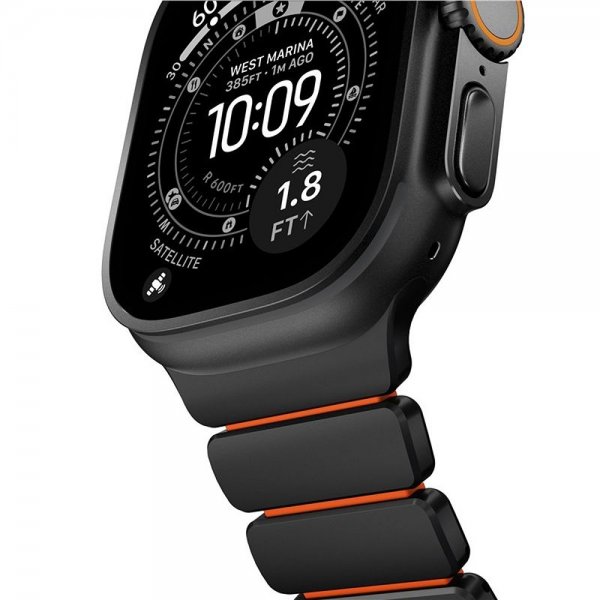 Nomad Apple Watch 44/45/46mm/Ultra 49mm ranneke Stratos Band, musta