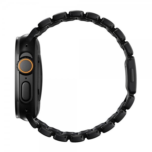 Nomad Apple Watch 44/45/46mm/Ultra 49mm ranneke Stratos Band Musta Ultra Oranssi