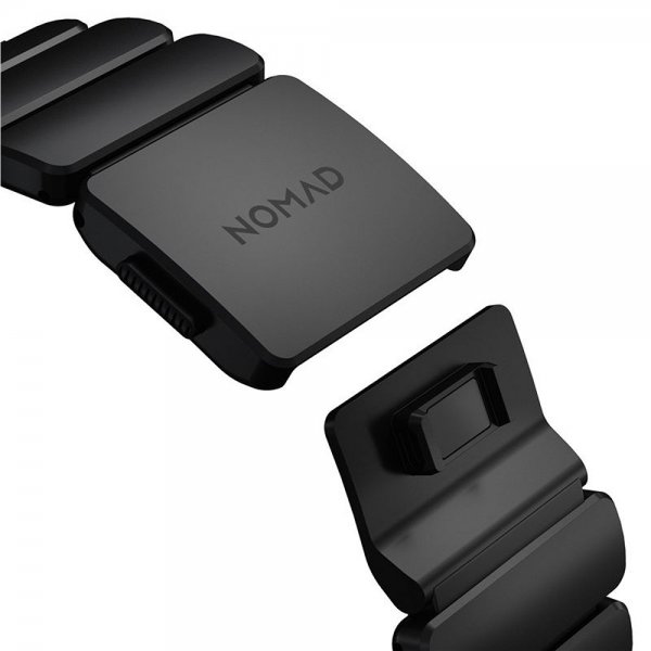 Nomad Apple Watch 44/45/46mm/Ultra 49mm ranneke Stratos Band Musta Ultra Oranssi