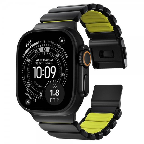 Nomad Apple Watch 44/45/46mm/Ultra 49mm ranneke Stratos Band Musta Volt