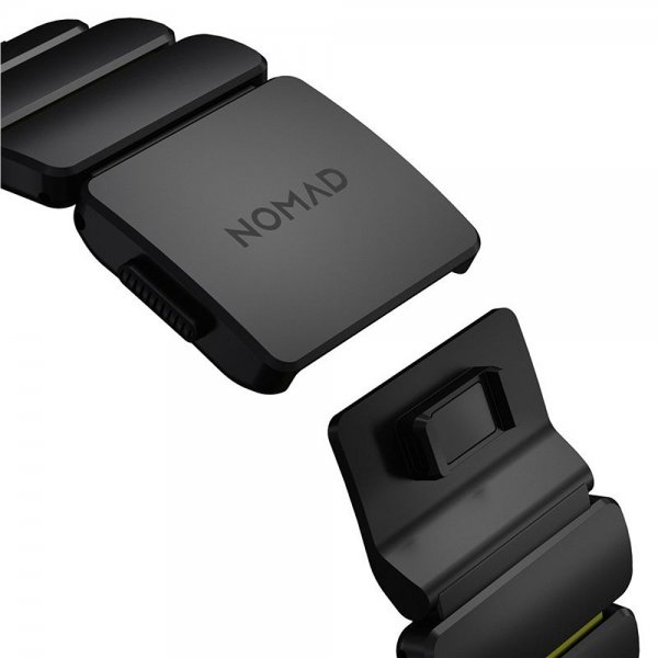 Nomad Apple Watch 44/45/46mm/Ultra 49mm ranneke Stratos Band Musta Volt
