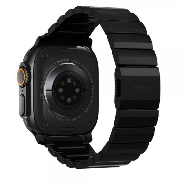 Nomad Apple Watch 44/45/46mm/Ultra 49mm ranneke Titanium Band musta