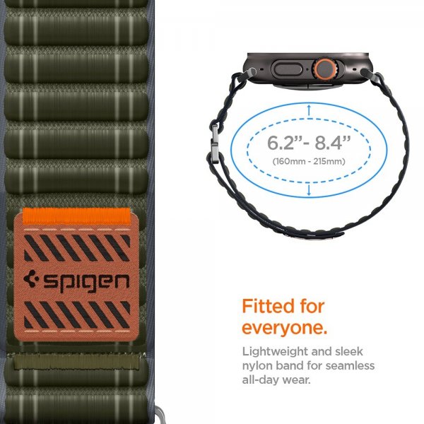 Spigen Apple Watch 44/45/46mm/Ultra 49mm ranneke WBF0 vihreä