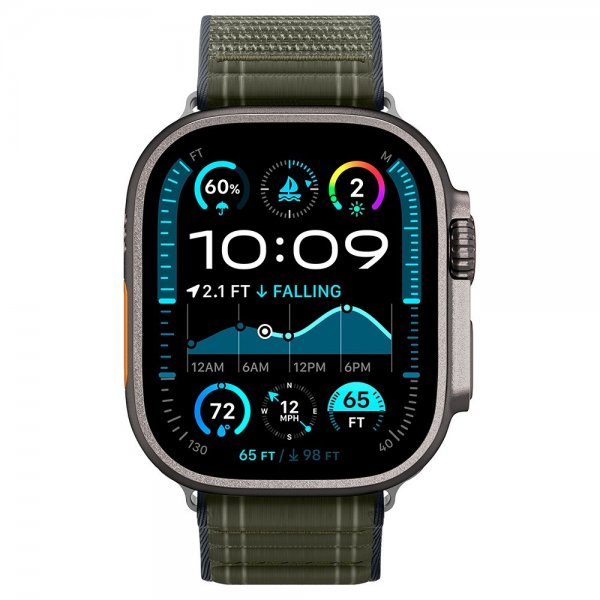 Spigen Apple Watch 44/45/46mm/Ultra 49mm ranneke WBF0 vihreä
