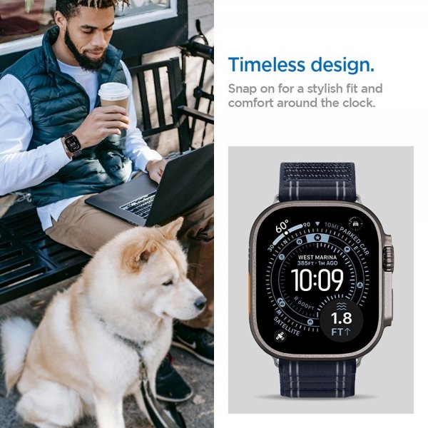 Spigen Apple Watch 44/45/46mm/Ultra 49mm ranneke WBF0 Navy