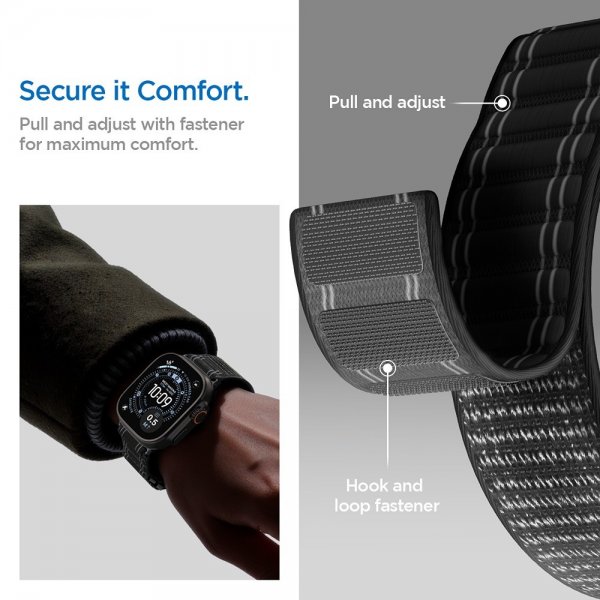 Spigen Apple Watch 44/45/46mm/Ultra 49mm ranneke WBF0 musta