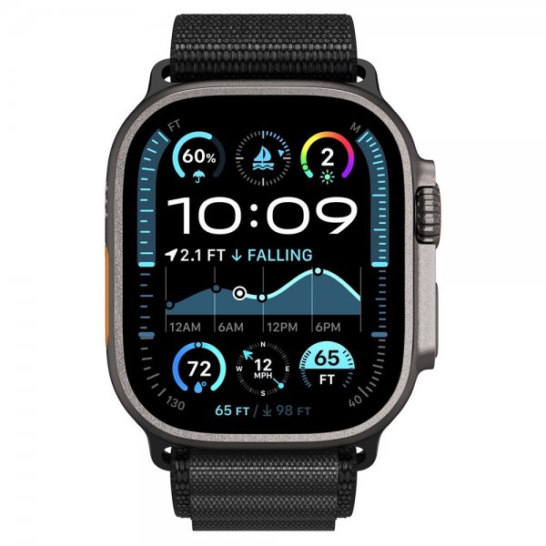 Spigen Apple Watch 44/45/46mm/Ultra 49mm ranneke WBF1 Musta