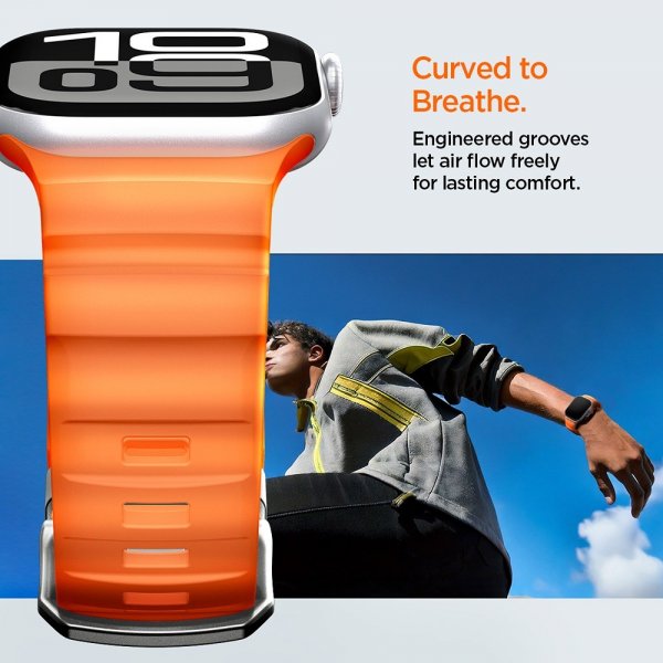 Spigen Apple Watch 44/45/46mm/Ultra 49mm ranneke WBS2, oranssi