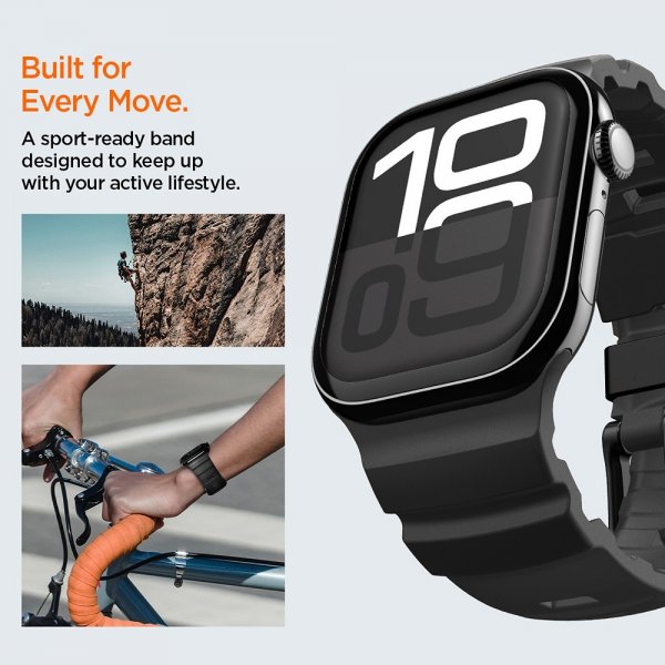 Spigen Apple Watch 44/45/46mm/Ultra 49mm ranneke WBS2, musta
