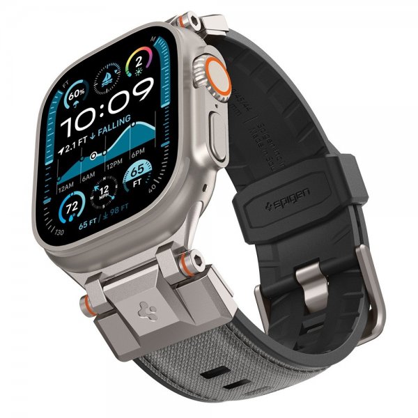 Spigen Apple Watch 44/45/46mm/Ultra 49mm ranneke DuraPro Armor Harmaa