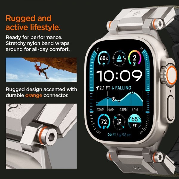 Spigen Apple Watch 44/45/46mm/Ultra 49mm ranneke DuraPro Armor Military Green