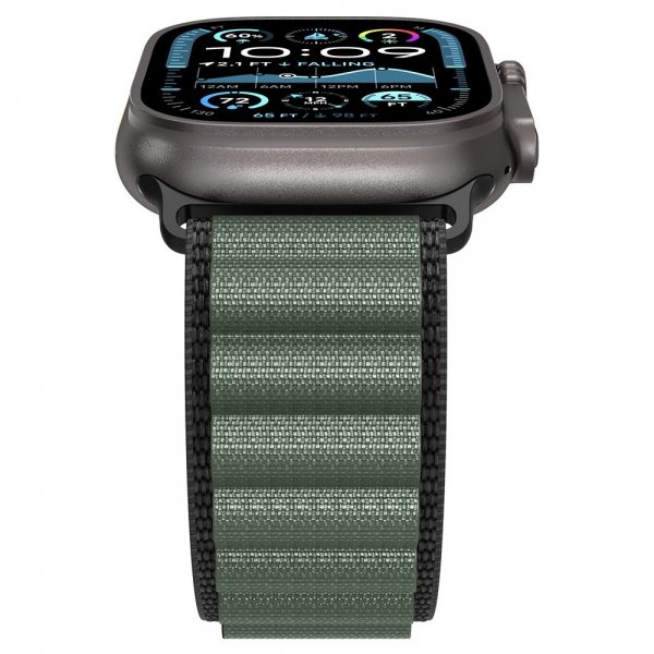 Spigen Apple Watch 44/45/46mm/Ultra 49mm ranneke WBF1 musta vihreä