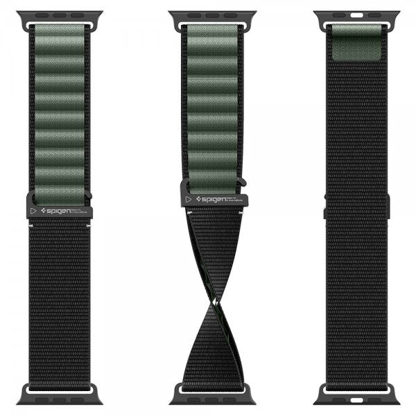 Spigen Apple Watch 44/45/46mm/Ultra 49mm ranneke WBF1 musta vihreä