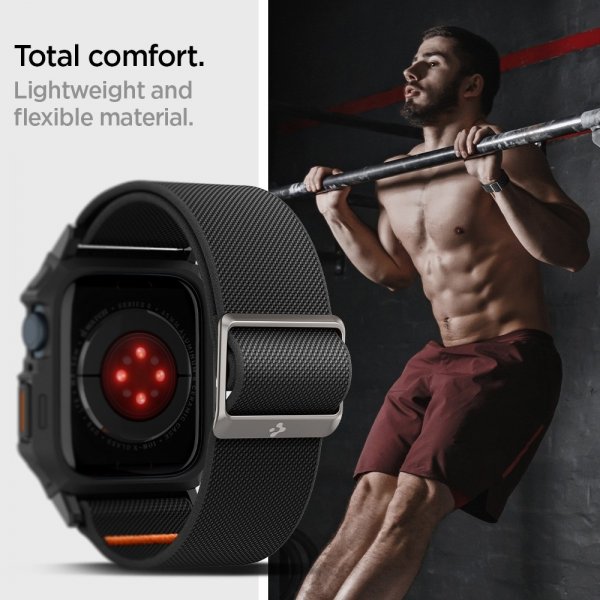 Spigen Apple Watch 45mm ranneke ja kuori Lite Fit Pro Matte Black