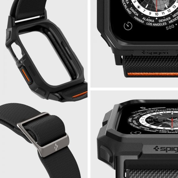 Spigen Apple Watch 45mm ranneke ja kuori Lite Fit Pro Matte Black