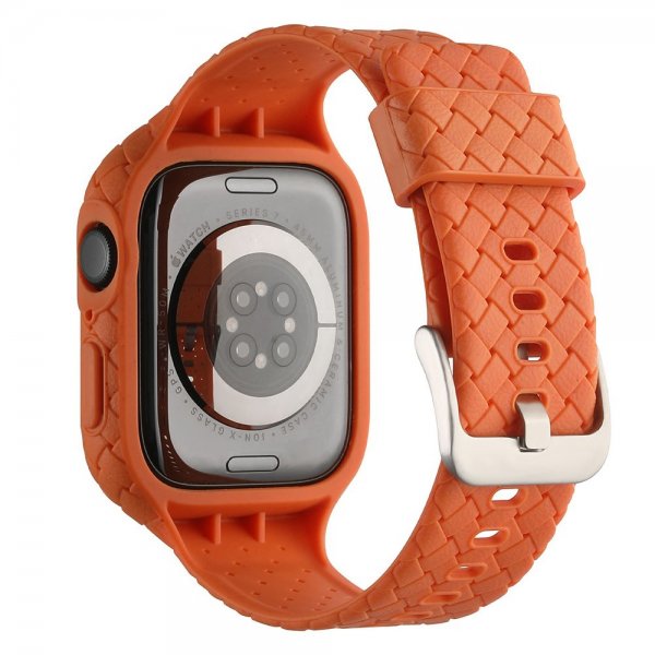 Apple Watch 45mm ranneke, kudottu, oranssi