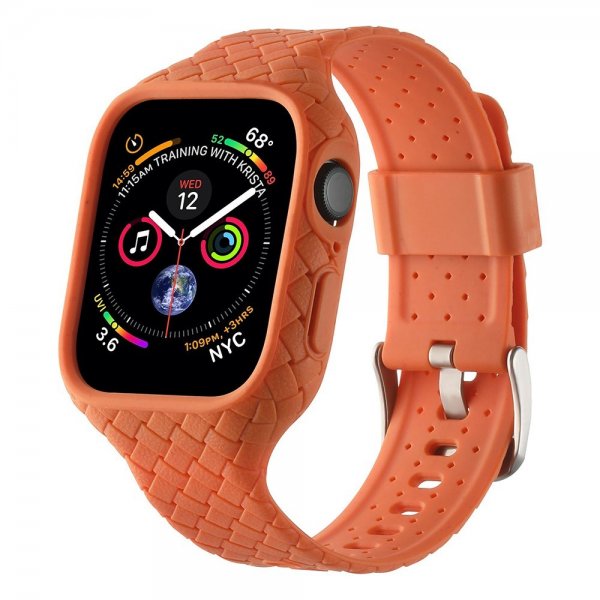 Apple Watch 45mm ranneke, kudottu, oranssi