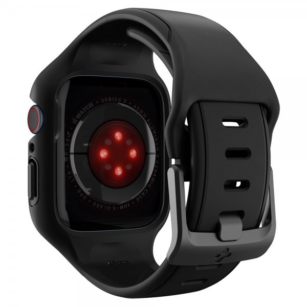 Spigen Apple Watch 45 mm kuori ja ranneke Liquid Air Pro, musta