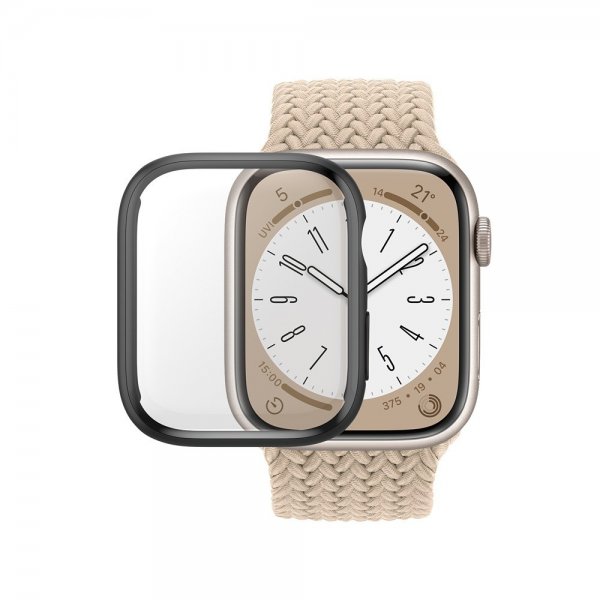 PanzerGlass Apple Watch 45mm Kuori näytönsuojalla Full Body Protector D3O Musta