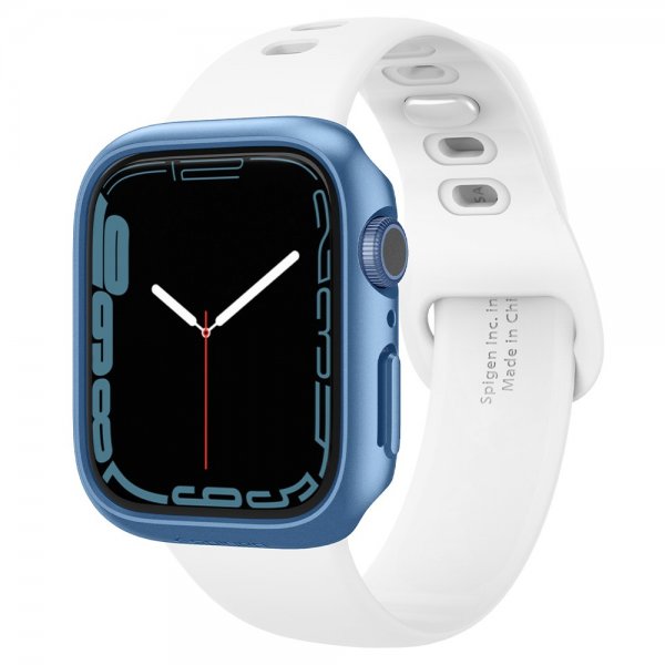 Spigen Apple Watch 45mm Thin Fit -suojakuori, Metallic Blue