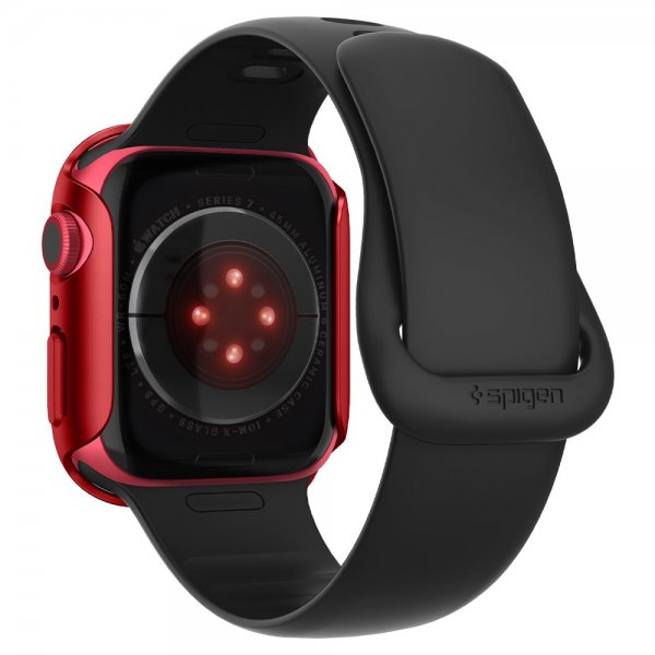 Spigen Apple Watch 45mm Thin Fit Metallic Red -suojakuori