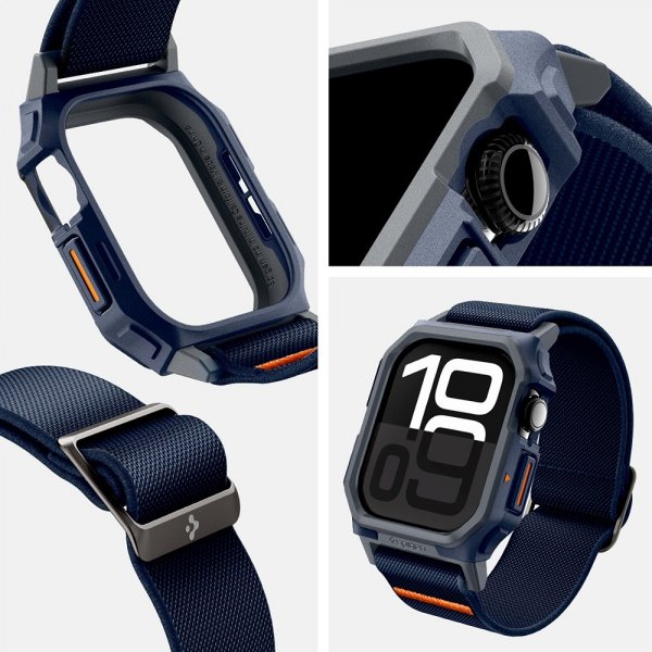 Spigen Apple Watch 46mm (Series 10/11) ranneke ja suojakotelo Lite Fit Pro Navy Blue