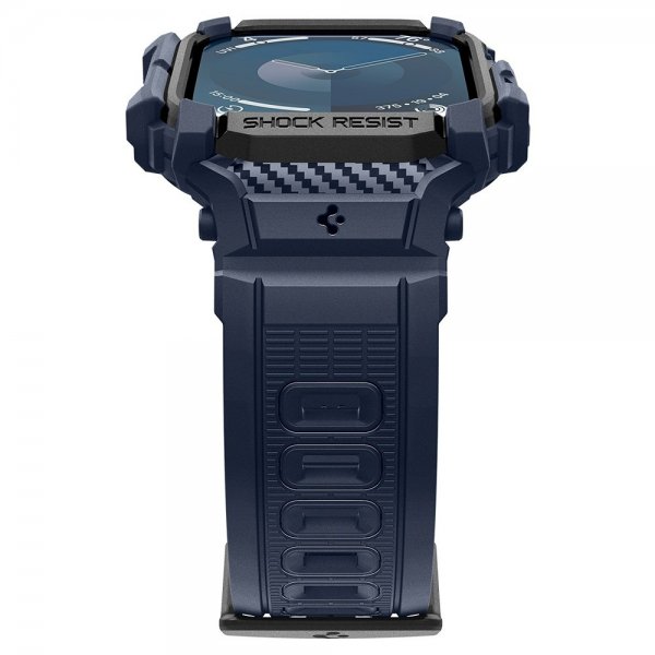 Spigen Apple Watch 46 mm (Series 10/11) ranneke ja suojakuori Rugged Armor Pro Navy Blue