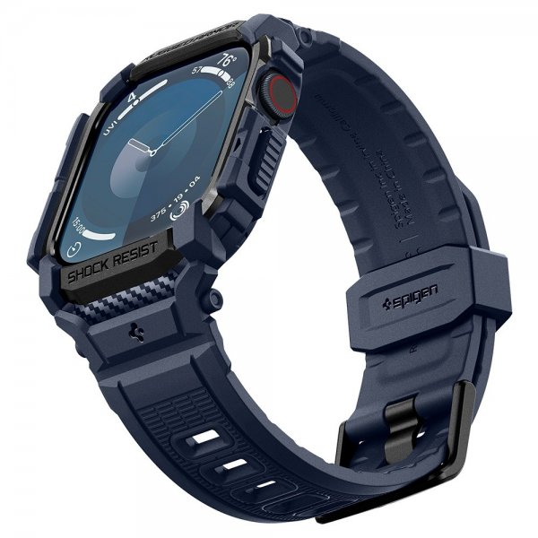 Spigen Apple Watch 46 mm (Series 10/11) ranneke ja suojakuori Rugged Armor Pro Navy Blue