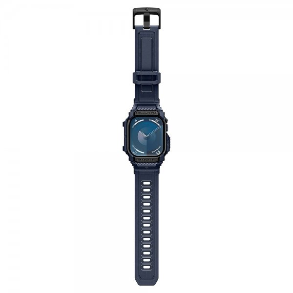 Spigen Apple Watch 46 mm (Series 10/11) ranneke ja suojakuori Rugged Armor Pro Navy Blue