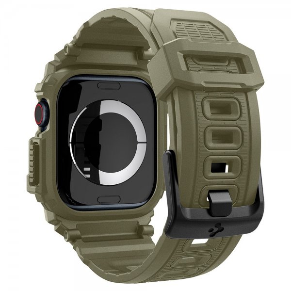 Spigen Apple Watch 46mm (Series 10/11) ranneke ja suojakotelo Rugged Armor Pro Vintage Khaki
