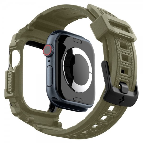 Spigen Apple Watch 46mm (Series 10/11) ranneke ja suojakotelo Rugged Armor Pro Vintage Khaki