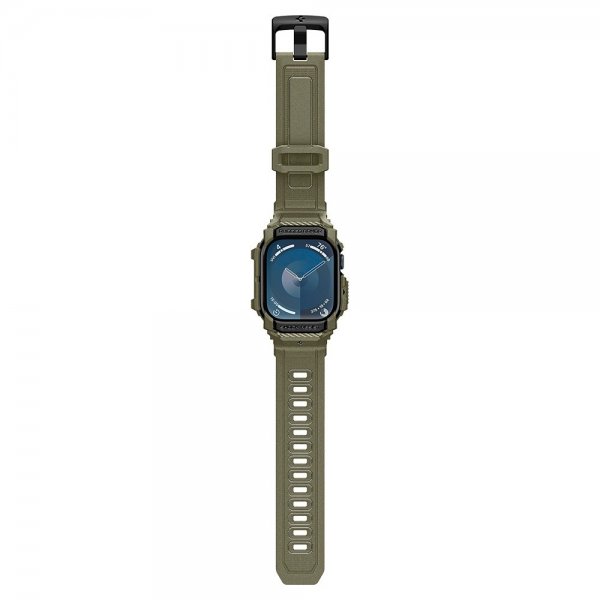 Spigen Apple Watch 46mm (Series 10/11) ranneke ja suojakotelo Rugged Armor Pro Vintage Khaki
