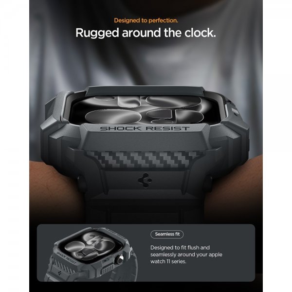 Spigen Apple Watch 46mm (Series 10/11) ranneke Rugged Armor Pro 2 Dark Gray