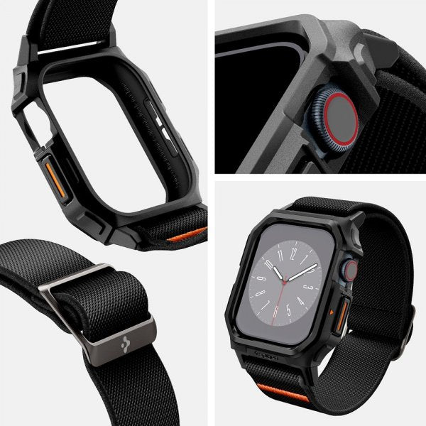 Spigen Apple Watch 46mm (Series 10/11) Ranneke ja Kuori Lite Fit Pro Matte Black