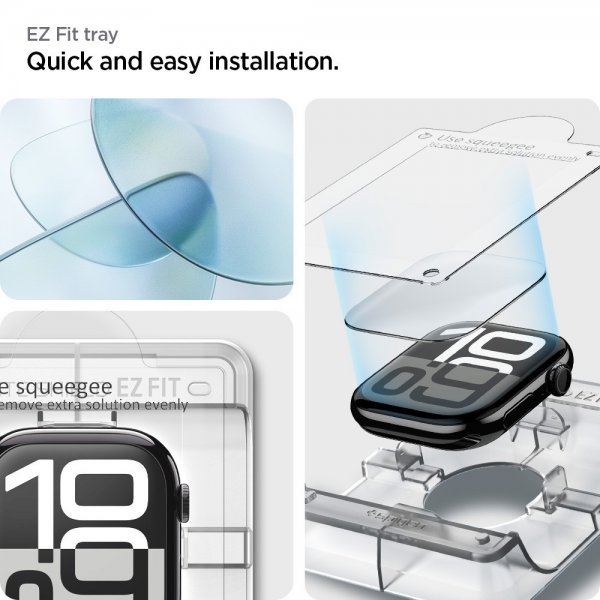 Spigen Apple Watch 46mm (Series 10/11) Näytönsuoja EliteShield EZ Fit 2-pakkaus