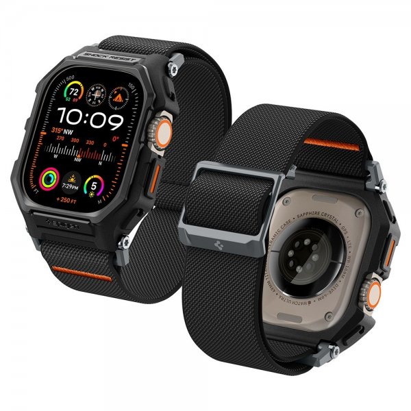 Spigen Apple Watch Ultra 49mm ranneke ja suojakotelo Lite Fit Pro Matte Black