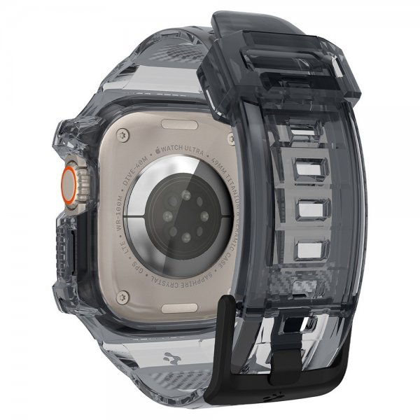 Spigen Apple Watch Ultra 49 mm ranneke ja suojakotelo Rugged Armor Pro Space Crystal