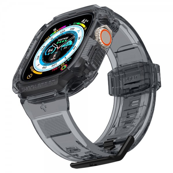 Spigen Apple Watch Ultra 49 mm ranneke ja suojakotelo Rugged Armor Pro Space Crystal
