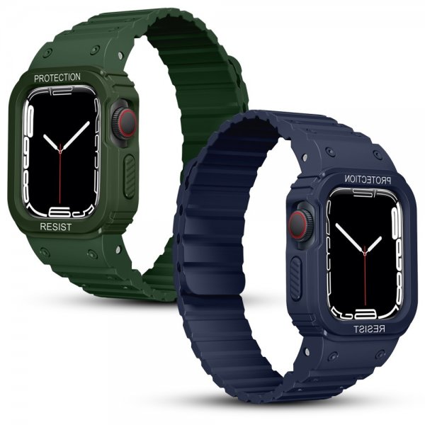 Apple Watch Ultra 49 mm ranneke kuorilla Silikoni Magneettikiinnitys Vihreä