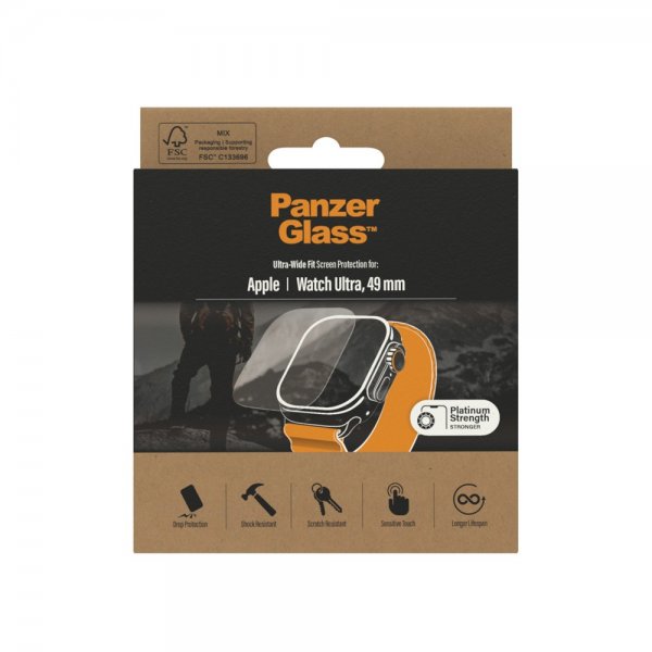 PanzerGlass Apple Watch Ultra 49 mm -näytönsuoja Ultra-Wide Fit