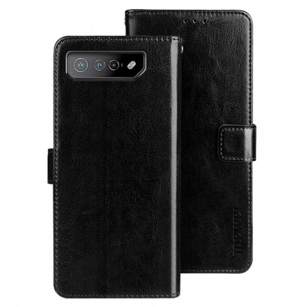 Asus ROG Phone 7 -suojakuori, nahkakuvio, musta