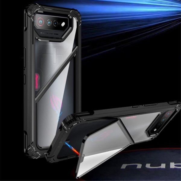 Asus ROG Phone 7 -kuori, jossa jalustatoiminto, musta