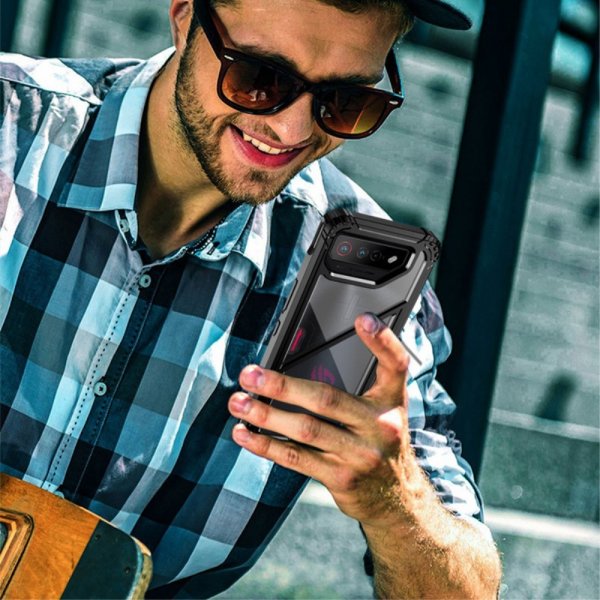 Asus ROG Phone 7 -kuori, jossa jalustatoiminto, musta