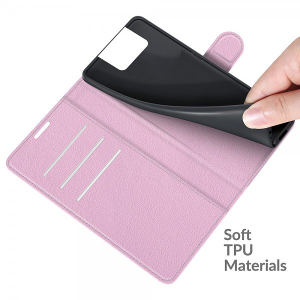 Asus Zenfone 8 Flip Lompakkokotelo Litchi Pink