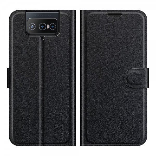 Asus Zenfone 8 Flip Litchi Musta Kotelo