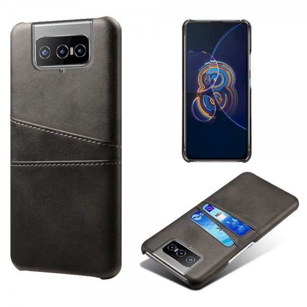 Asus Zenfone 8 Flip Kuori Kaksi Korttipaikkaa Musta