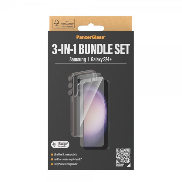 PanzerGlass Samsung Galaxy S24 Plus Kuori Näytönsuoja Kameran suojus 3-in-1-pakkaus